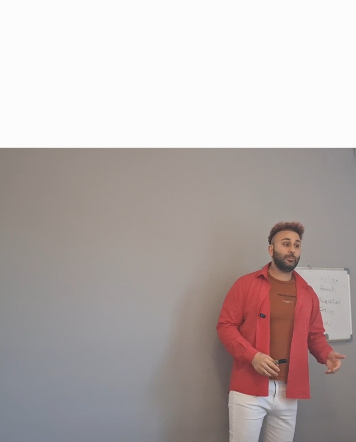 Dave presenting during a workshop in front of a group.